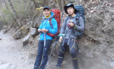 Climbers ascending Yala Peak with panoramic views of the Langtang Himalayas.