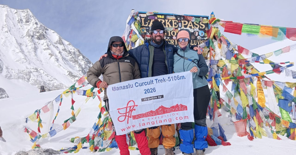 Manaslu Circuit Trek trail with stunning Himalayan views, traditional villages, and Larkya La Pass in Nepal