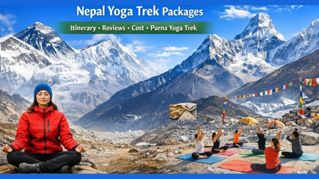 Everest Base Camp Yoga Trek – Yoga session at Everest Base Camp with Himalayan sunrise