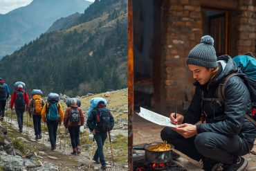 Autumn trekking in the Himalayas with clear skies