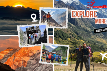 Trekker at Larkya La Pass 5,160 meters during Manaslu Circuit Trek with Langtang Ri Trekking.