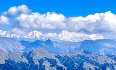Jaljala Trekking trail in western Nepal with mountains, forests, and traditional villages