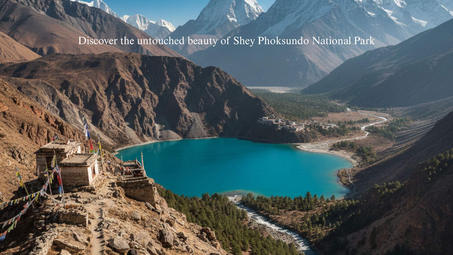 Shey Phoksundo National Park: Himalayan Adventure & Wildlife featuring turquoise Phoksundo Lake, dramatic cliffs, and pristine alpine landscape in Dolpo, Nepal.