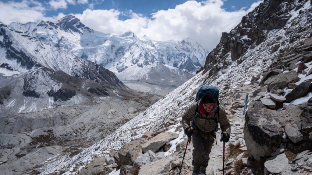 Common Mistakes Tourists Make in Nepal (And How to Avoid Them) – trekker overlooking the Himalayan mountains during Nepal adventure
