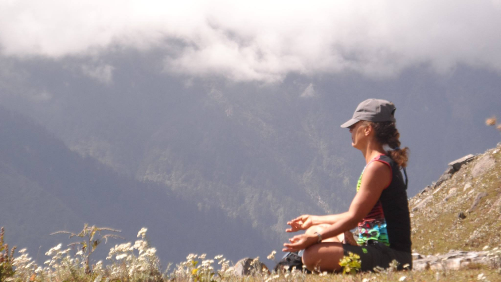 Everest Base Camp Yoga Trek 2026 with Himalayan mountains and yoga practice in Nepal