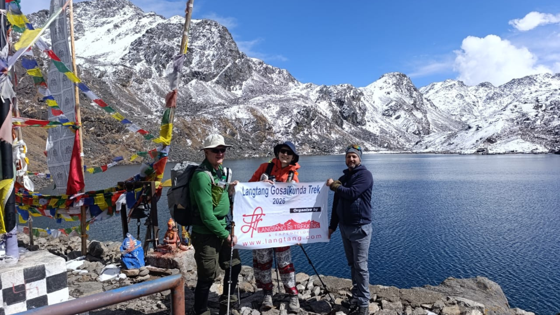 Gosaikunda Trek Guide 2026 showing trekkers hiking toward the sacred Gosaikunda Lake in Langtang National Park, Nepal.